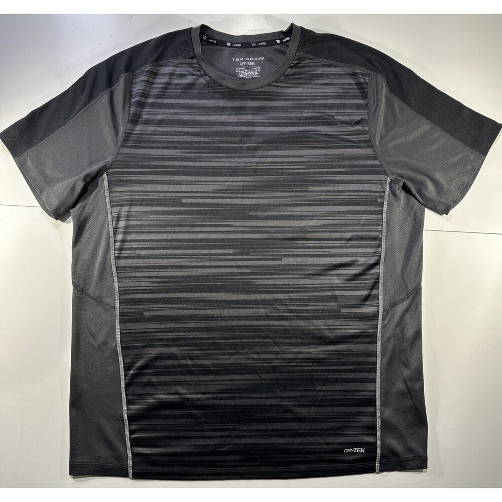 Drytek Fit Training Shirt Black Athletic Mens Size XL Short Sleeves